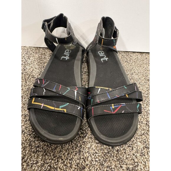 ART Ladies Black/ Colorful Sandals Strappy Size 40 EUC - Picture 2 of 5